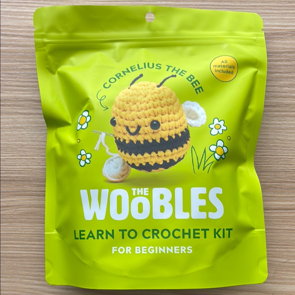 Woobles Crochet Kit - Cornelius the Bee - Yellow and Black